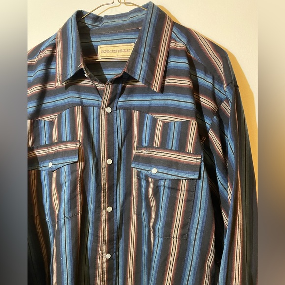 Bit & Bridle Shirt Mens 2XL Blue Red(burgundy)Western Plaid Pearl Snap‎ Pocket. - Picture 2 of 6